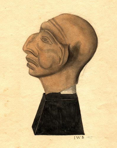no number, unidentified terracotta head, face in profile